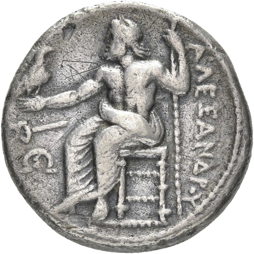 PRICE 66 Alexander III reverse, Zeus seated on stool-throne left, eagle on outstretched right hand, sceptre in left hand