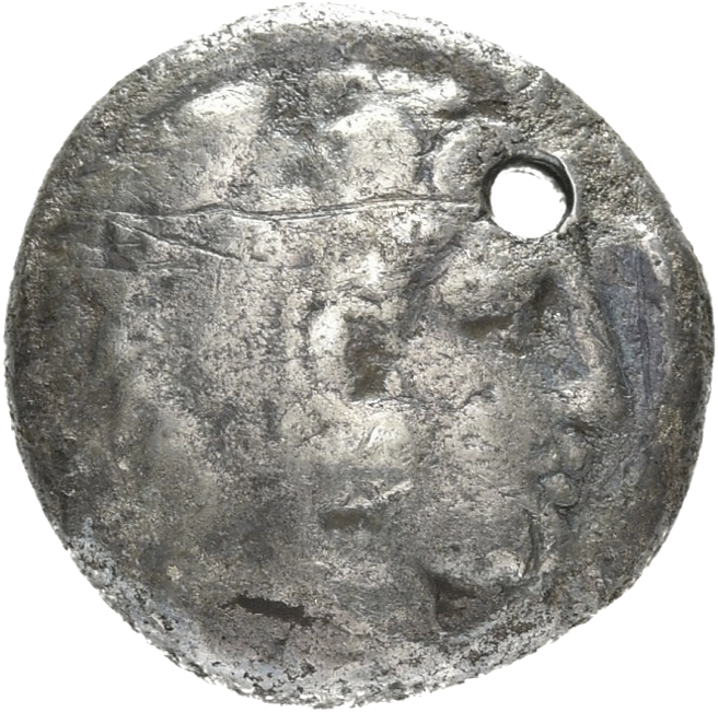 PRICE 68 Alexander III obverse, Head of beardless Heracles right wearing lion skin headdress