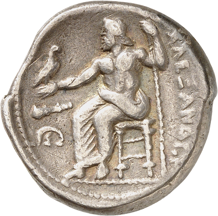 PRICE 70 Alexander III reverse, Zeus seated on stool-throne left, eagle on outstretched right hand, sceptre in left hand