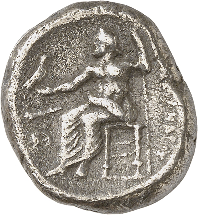 PRICE 72 Alexander III reverse, Zeus seated on stool-throne left, eagle on outstretched right hand, sceptre in left hand