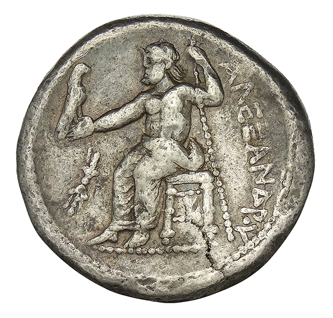 PRICE 8 Alexander III reverse, Zeus seated on stool-throne left, eagle on outstretched right hand, sceptre in left hand