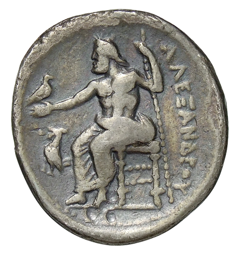 PRICE 80 Alexander III reverse, Zeus seated on stool-throne left, eagle on outstretched right hand, sceptre in left hand
