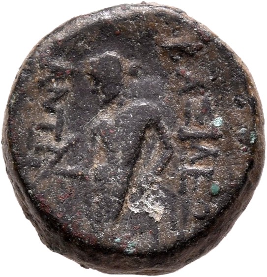 HOUGHTON Seleucid Coins (part 1) 1052 Antiochus III reverse, Apollo standing left, testing arrow and resting left hand on ...
