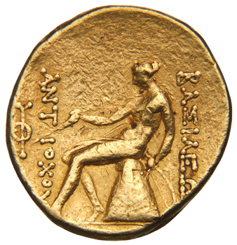 HOUGHTON Seleucid Coins (part 1) 1108 Antiochus III reverse, Apollo seated left on omphalos, testing arrow and resting lef...