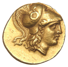 HOUGHTON Seleucid Coins (part 1) 115.2 Seleucus I obverse, Head of Athena right in crested Corinthian helmet