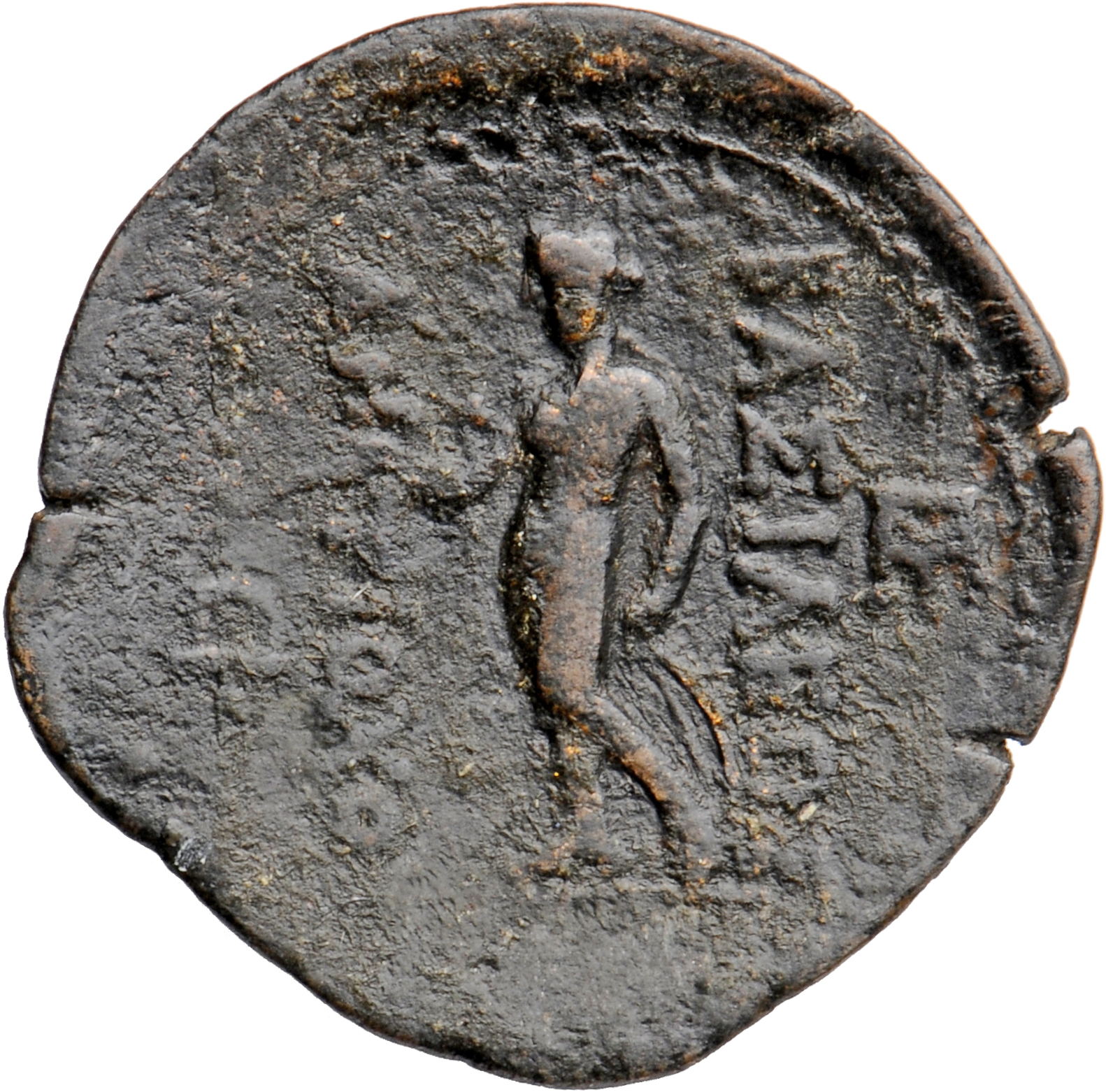 HOUGHTON Seleucid Coins (part 1) 1177 Antiochus III reverse, Apollo standing left, testing arrow and resting left hand on ...