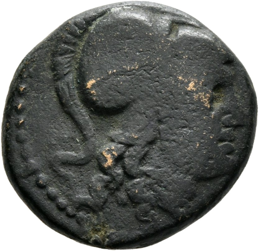 HOUGHTON Seleucid Coins (part 1) 128b Seleucus I obverse, Head of Athena right, in crested Attic helmet