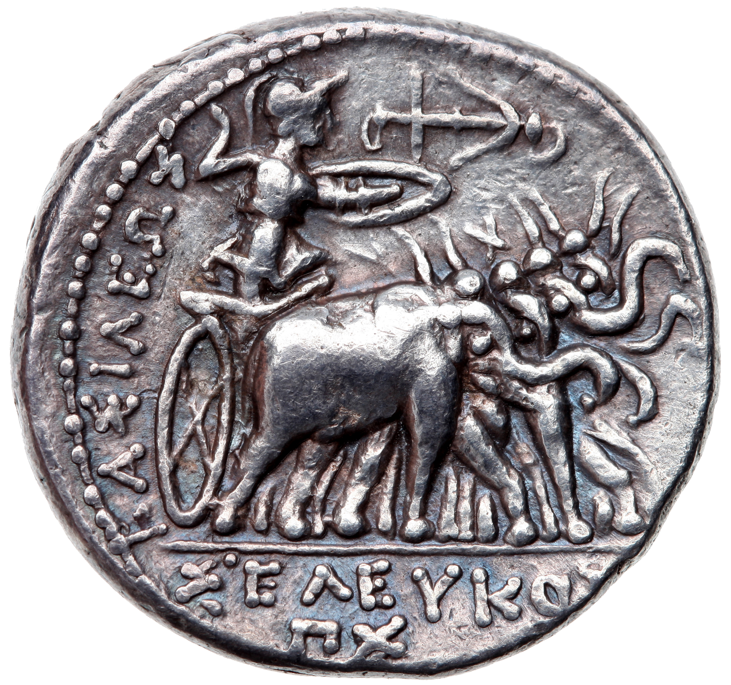 HOUGHTON Seleucid Coins (part 1) 130.2a Seleucus I reverse, Athena in elephant quadriga right, brandishing spear and shield
