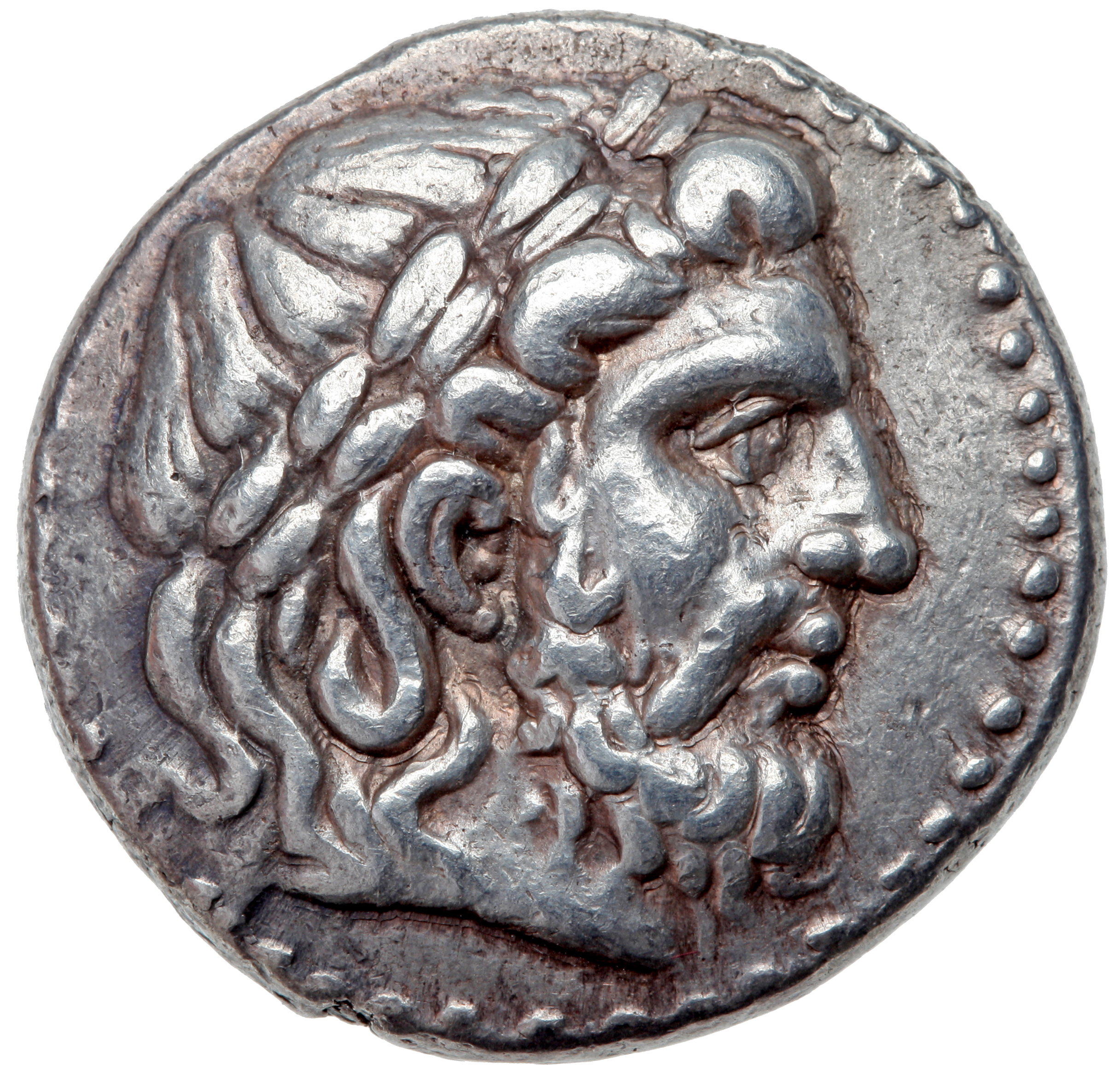 HOUGHTON Seleucid Coins (part 1) 130.2a Seleucus I obverse, Laureate head of Zeus right