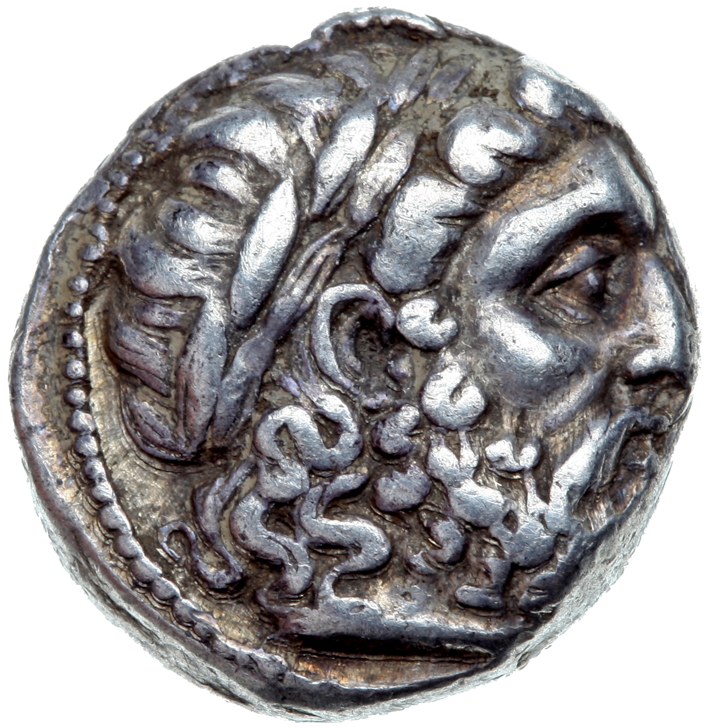 HOUGHTON Seleucid Coins (part 1) 131.5a Seleucus I obverse, Laureate head of Zeus right