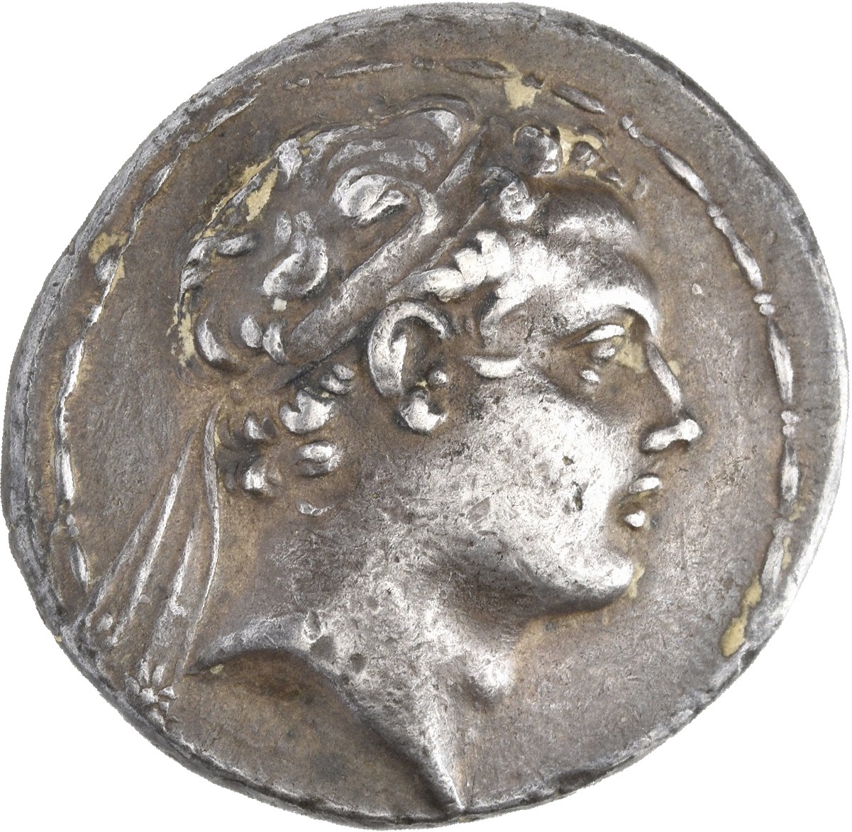 HOUGHTON Seleucid Coins (part 2) 1396a Antiochus IV obverse, Diademed head of Antiochus IV right, diadem ends adorned with...