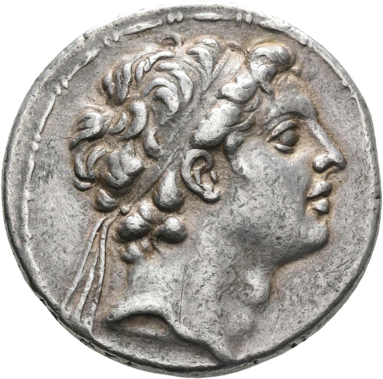 HOUGHTON Seleucid Coins (part 2) 1400 Antiochus IV obverse, Diademed head of Antiochus IV right, diadem ends adorned with ...