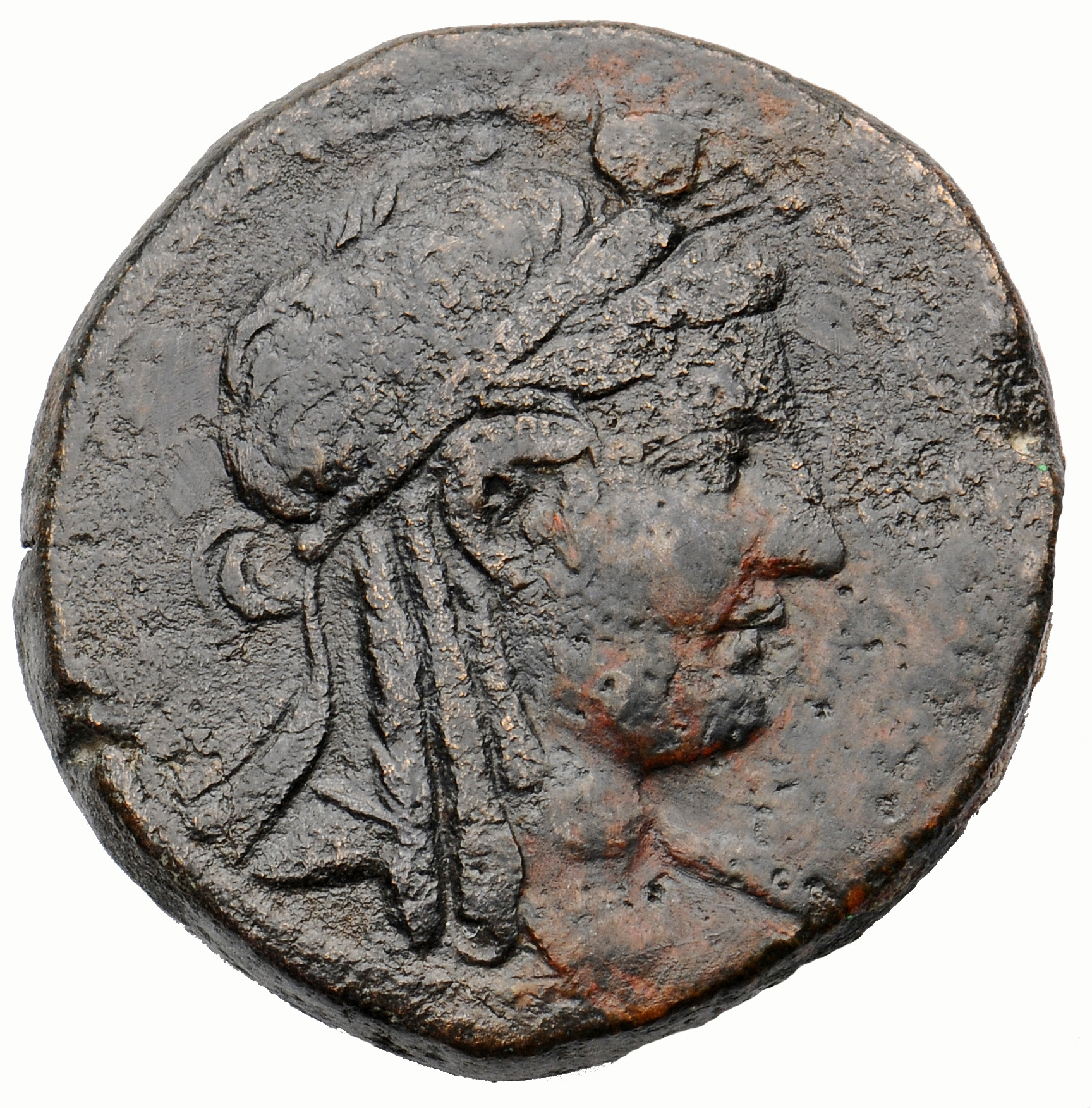 HOUGHTON Seleucid Coins (part 2) 1414 Antiochus IV obverse, Head of Isis right, wreathed with grain, Isis crown atop taenia