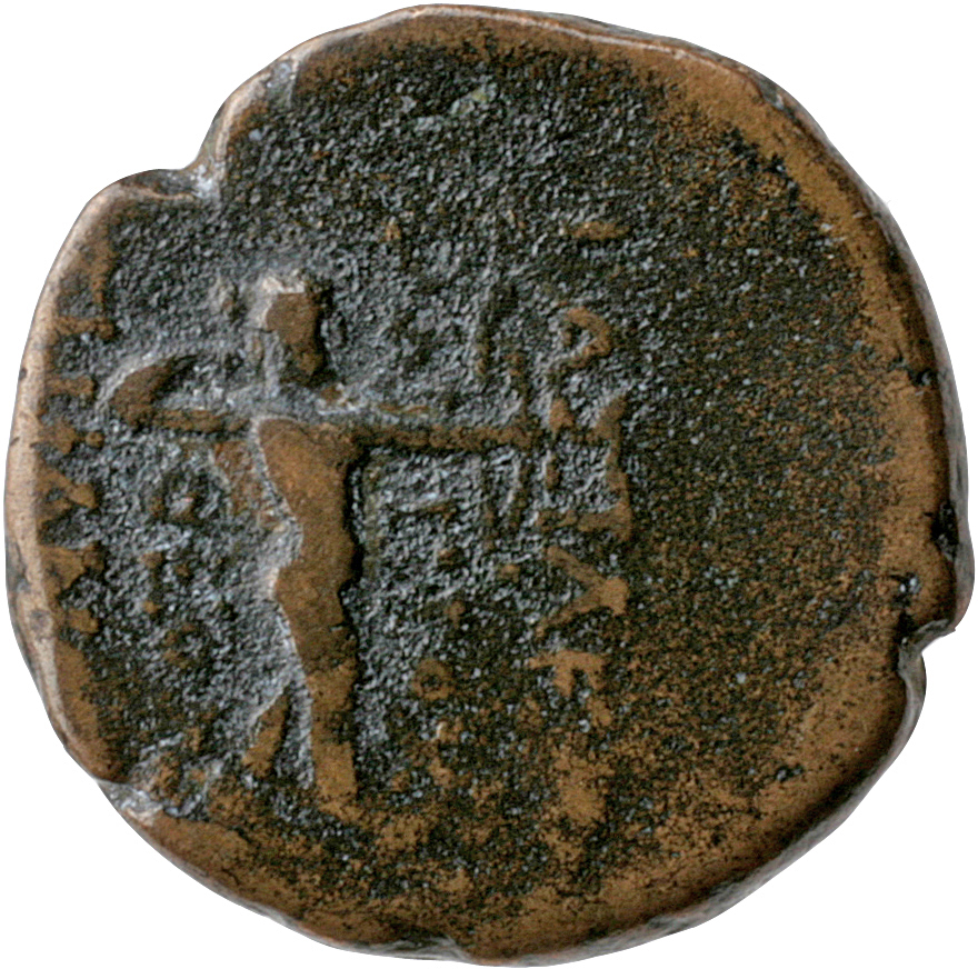 HOUGHTON Seleucid Coins (part 2) 1423 Antiochus IV reverse, Nude Apollo standing right, holding bow extended before body a...