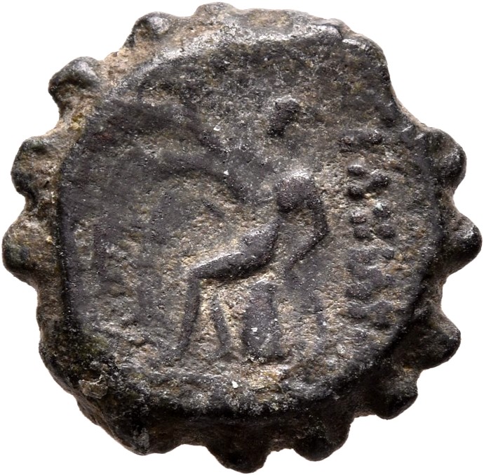 HOUGHTON Seleucid Coins (part 2) 1478.1 Antiochus IV reverse, Apollo seated left on omphalos, testing arrow and resting le...