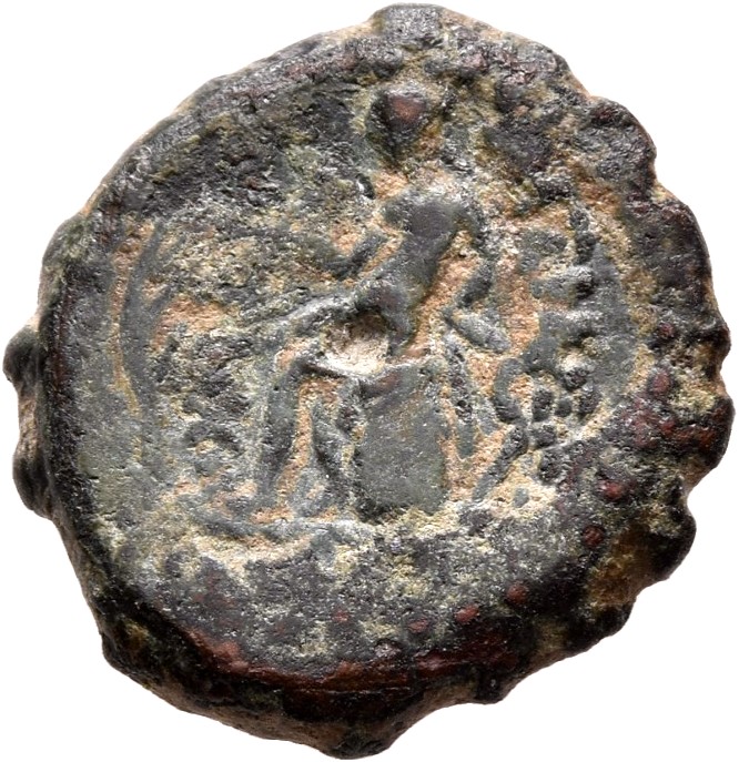 HOUGHTON Seleucid Coins (part 2) 1478 Antiochus IV reverse, Apollo seated left on omphalos, testing arrow and resting left...