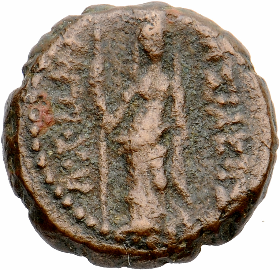 HOUGHTON Seleucid Coins (part 2) 1479 Antiochus IV reverse, Veiled goddess standing facing, holding long scepter or torch