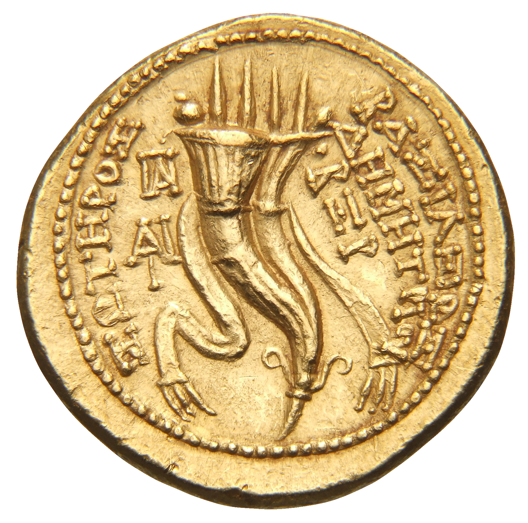 HOUGHTON Seleucid Coins (part 2) 1631 Demetrius I Soter reverse, Filleted double cornucopiae oriented to right