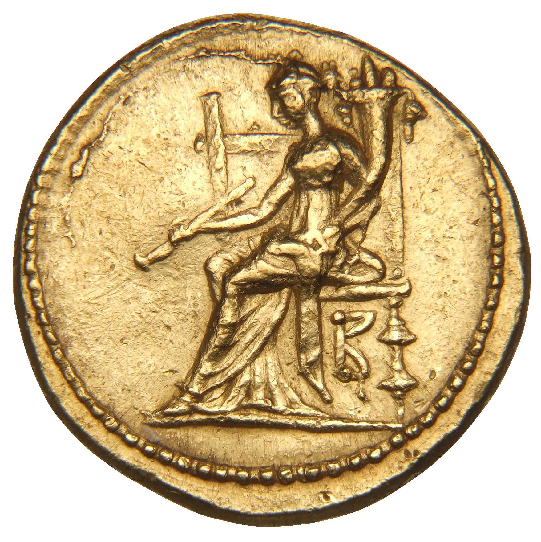 HOUGHTON Seleucid Coins (part 2) 1631 Demetrius I Soter obverse, Tyche seated left on high-backed throne, holding short sc...