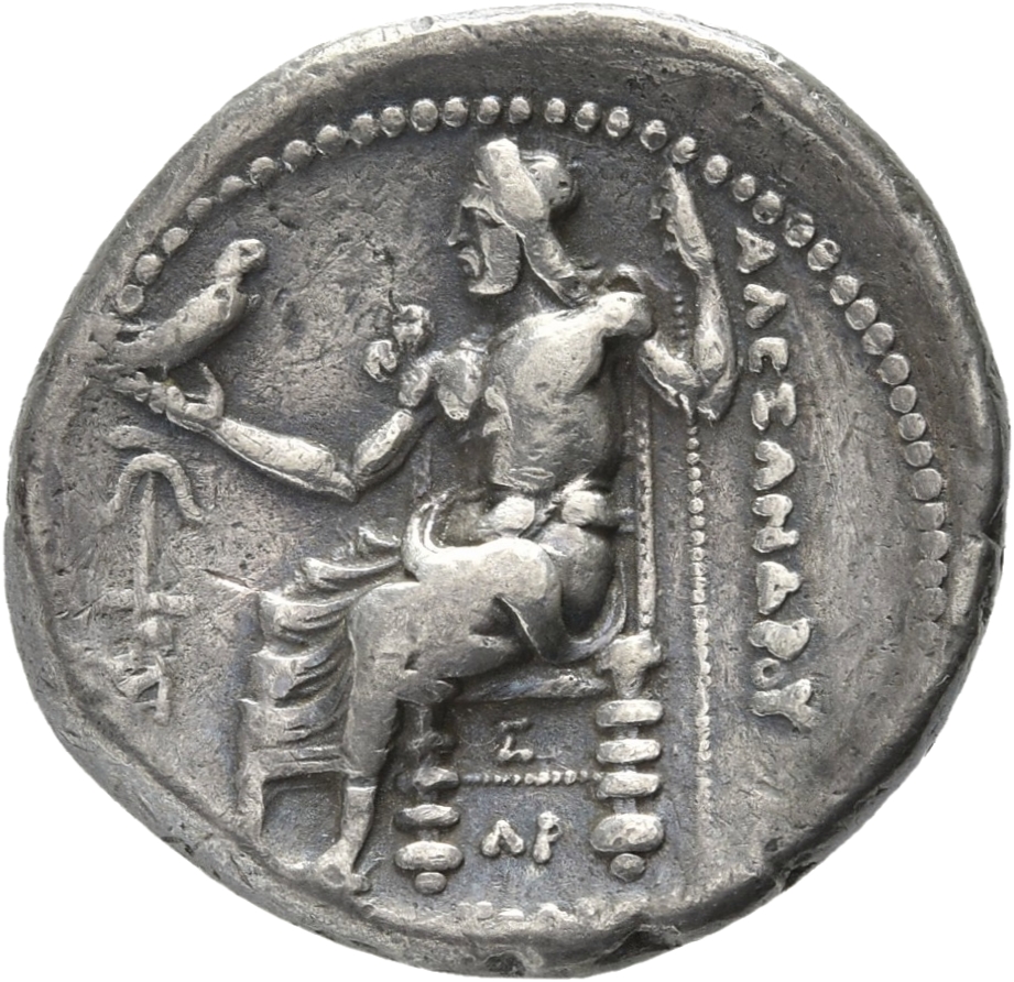 HOUGHTON Seleucid Coins (part 1) 164.8a Seleucus I reverse, Zeus seated on high-backed throne left, holding eagle on outst...