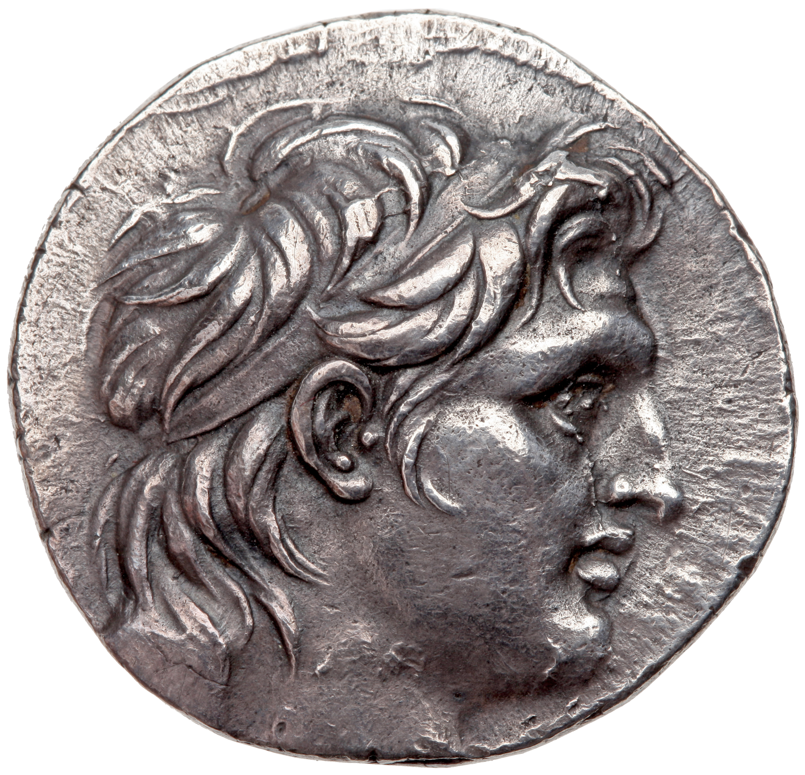 HOUGHTON Seleucid Coins (part 2) 1641.4 Demetrius I Soter obverse, Diademed head of Demetrius I right, with fleshy features