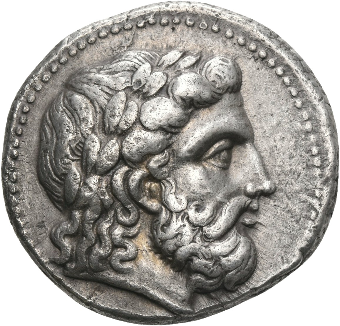 HOUGHTON Seleucid Coins (part 1) 177.1a Seleucus I obverse, Laureate head of Zeus right