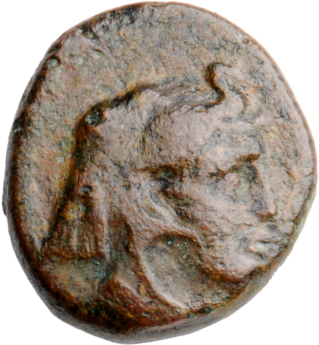 HOUGHTON Seleucid Coins (part 1) 189.1 Seleucus I obverse, Head of Alexander right in elephant headdress