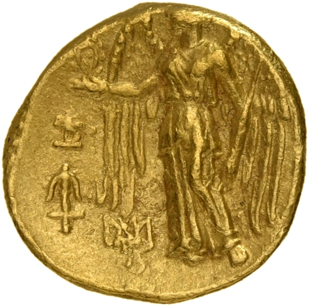 HOUGHTON Seleucid Coins (part 1) 200.3 Seleucus I reverse, Nike standing left holding wreath in outstretched right hand, a...