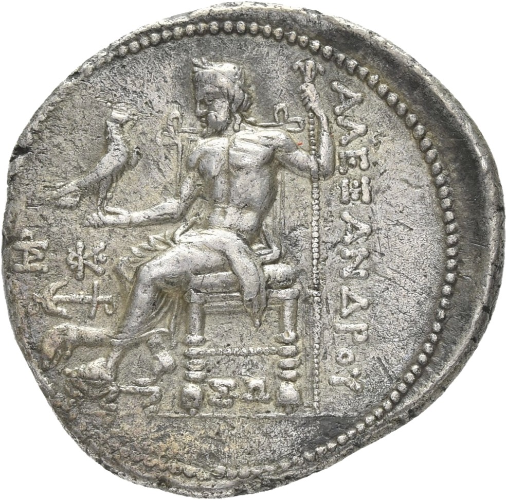 HOUGHTON Seleucid Coins (part 1) 202.11b Seleucus I reverse, Zeus seated on high-backed throne left, holding eagle on outs...