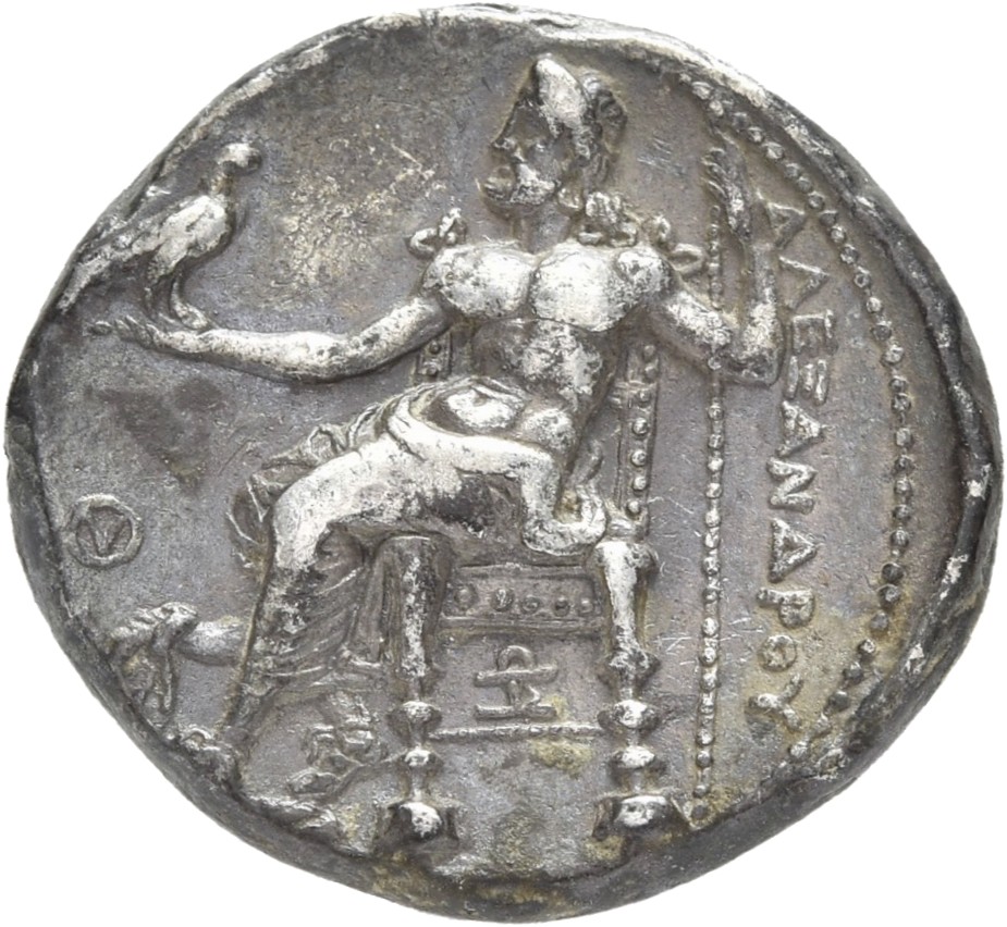 HOUGHTON Seleucid Coins (part 1) 202.2a Seleucus I reverse, Zeus seated on high-backed throne left, holding eagle on outst...