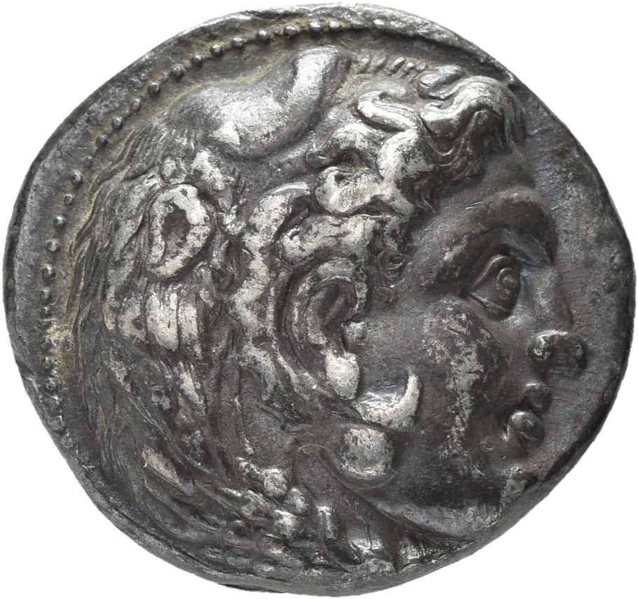 HOUGHTON Seleucid Coins (part 1) 202.2a Seleucus I obverse, Beardless head of Heracles right wearing lion skin headdress