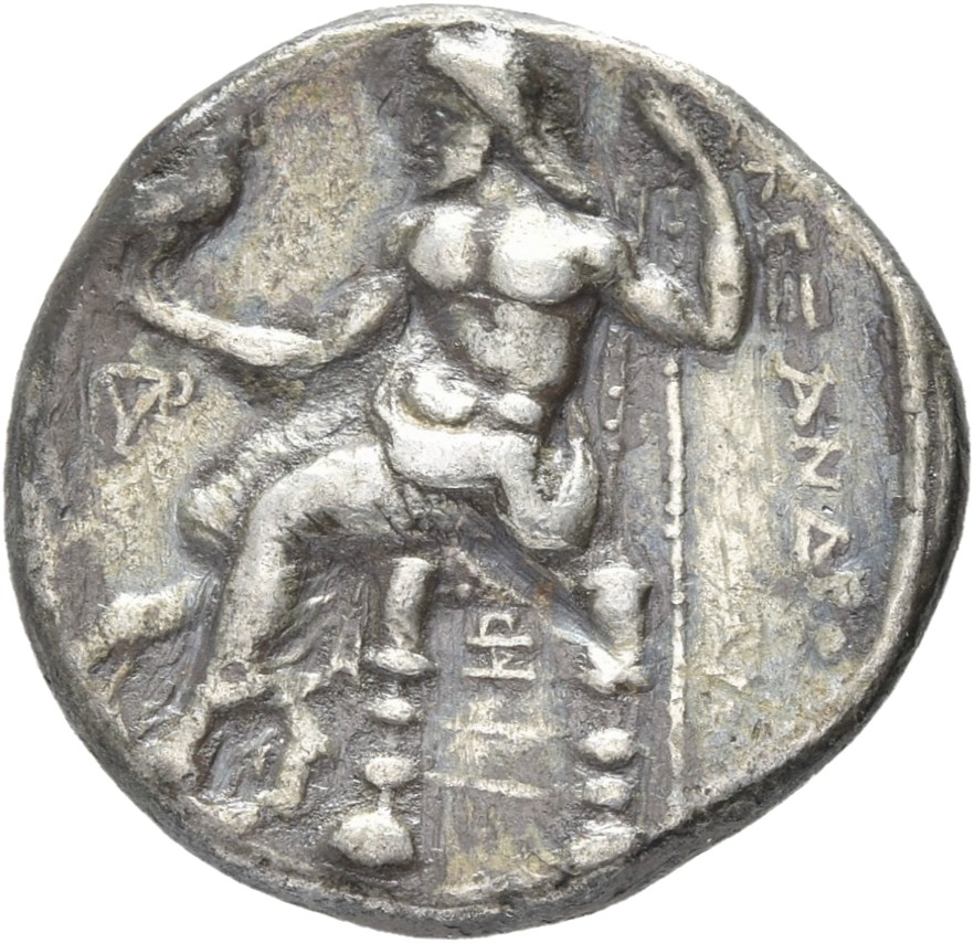 HOUGHTON Seleucid Coins (part 1) 202.2b Seleucus I reverse, Zeus seated on high-backed throne left, holding eagle on outst...