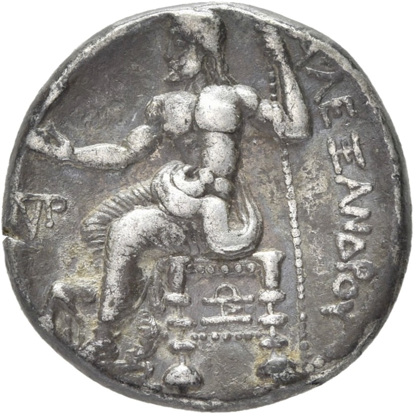 HOUGHTON Seleucid Coins (part 1) 202.2b Seleucus I reverse, Zeus seated on high-backed throne left, holding eagle on outst...