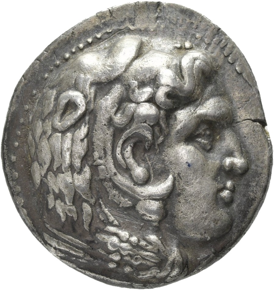 HOUGHTON Seleucid Coins (part 1) 202.2c Seleucus I obverse, Beardless head of Heracles right wearing lion skin headdress