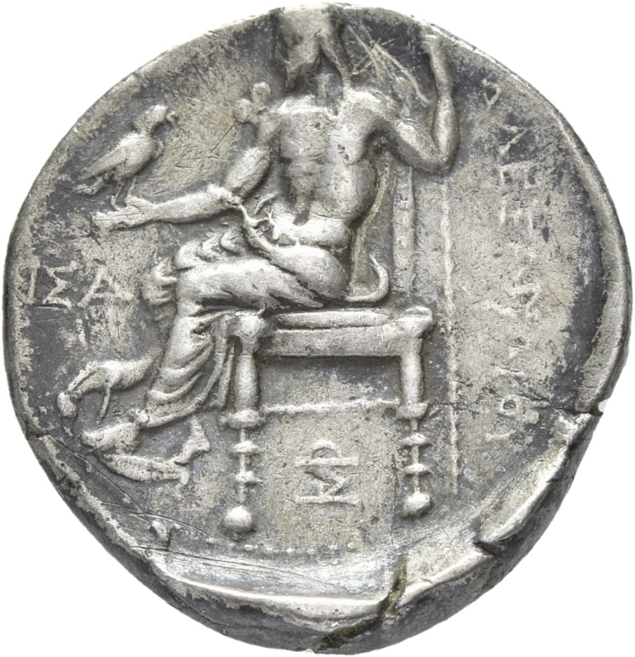HOUGHTON Seleucid Coins (part 1) 202.2c Seleucus I reverse, Zeus seated on high-backed throne left, holding eagle on outst...