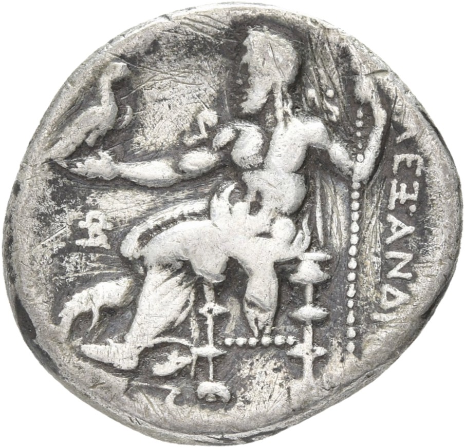 HOUGHTON Seleucid Coins (part 1) 202.3 Seleucus I reverse, Zeus seated on high-backed throne left, holding eagle on outstr...