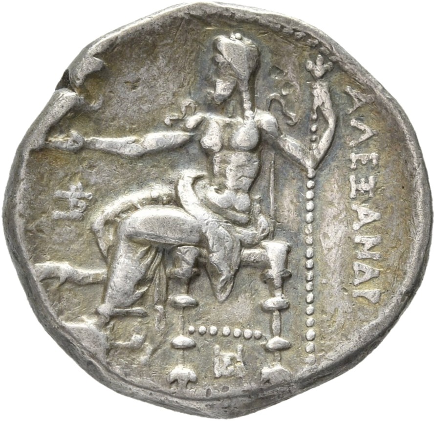 HOUGHTON Seleucid Coins (part 1) 202.5c Seleucus I reverse, Zeus seated on high-backed throne left, holding eagle on outst...