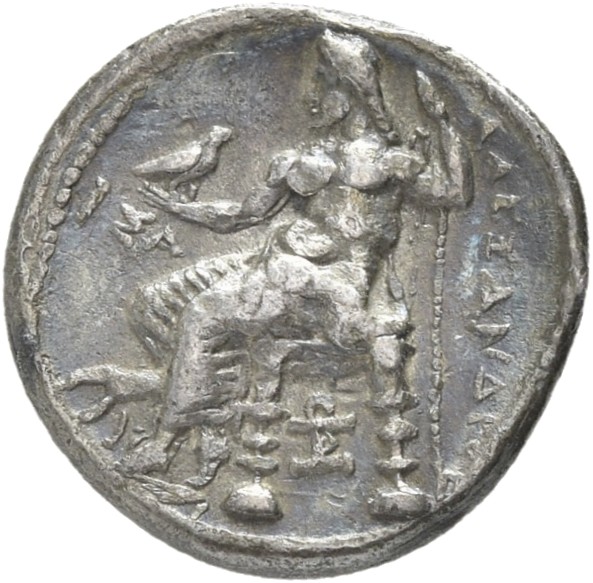 HOUGHTON Seleucid Coins (part 1) 208.1 Seleucus I reverse, Zeus seated on high-backed throne left, holding eagle on outstr...