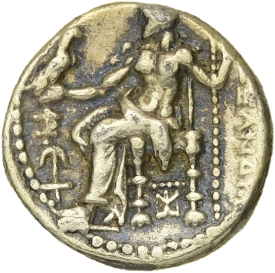 HOUGHTON Seleucid Coins (part 1) 208.4 Seleucus I reverse, Zeus seated on high-backed throne left, holding eagle on outstr...