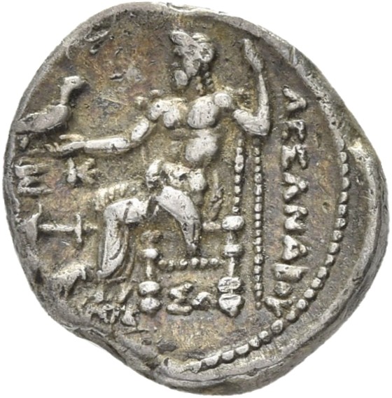 HOUGHTON Seleucid Coins (part 1) 208.6 Seleucus I reverse, Zeus seated on high-backed throne left, holding eagle on outstr...