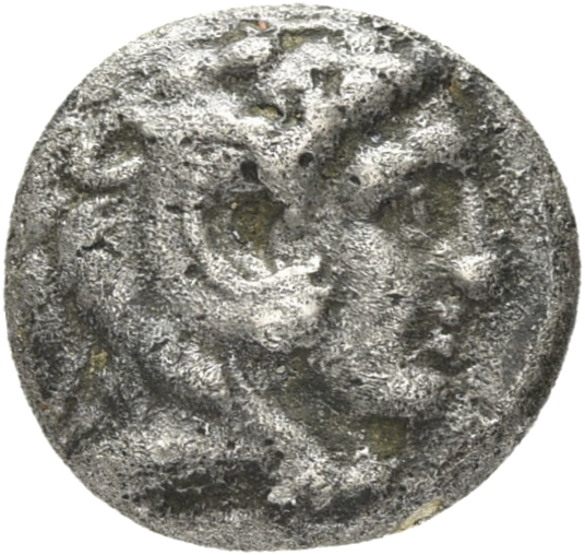 HOUGHTON Seleucid Coins (part 1) 208 Seleucus I obverse, Beardless head of Heracles right wearing lion skin headdress
