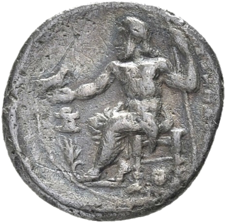 HOUGHTON Seleucid Coins (part 1) 212.1 Seleucus I reverse, Zeus seated on high-backed throne left, holding eagle on outstr...