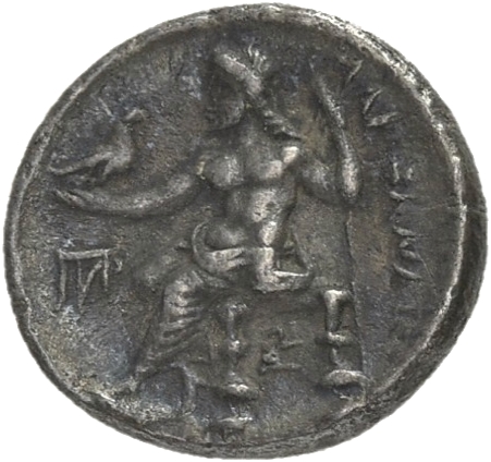HOUGHTON Seleucid Coins (part 1) 212.3b Seleucus I reverse, Zeus seated on high-backed throne left, holding eagle on outst...
