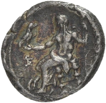 HOUGHTON Seleucid Coins (part 1) 212.4 Seleucus I reverse, Zeus seated on high-backed throne left, holding eagle on outstr...