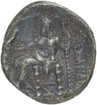 HOUGHTON Seleucid Coins (part 1) 212.8 Seleucus I reverse, Zeus seated on high-backed throne left, holding eagle on outstr...