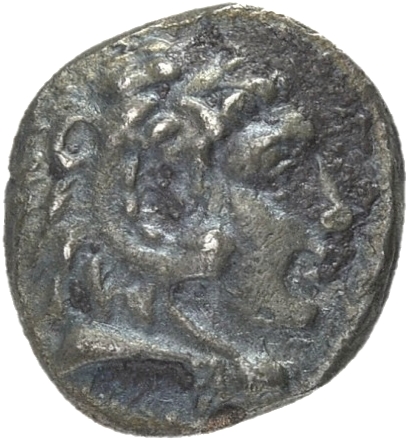 HOUGHTON Seleucid Coins (part 1) 212.8 Seleucus I obverse, Beardless head of Heracles right wearing lion skin headdress