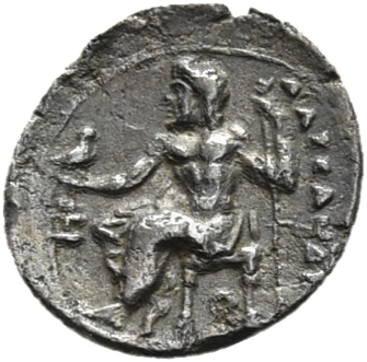 HOUGHTON Seleucid Coins (part 1) 216.2 Seleucus I reverse, Zeus seated on high-backed throne left, holding eagle on outstr...