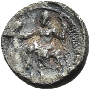 HOUGHTON Seleucid Coins (part 1) 216.6c Seleucus I reverse, Zeus seated on high-backed throne left, holding eagle on outst...