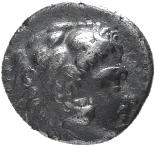HOUGHTON Seleucid Coins (part 1) 216.9a Seleucus I obverse, Beardless head of Heracles right wearing lion skin headdress