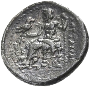 HOUGHTON Seleucid Coins (part 1) 216.9a Seleucus I reverse, Zeus seated on high-backed throne left, holding eagle on outst...